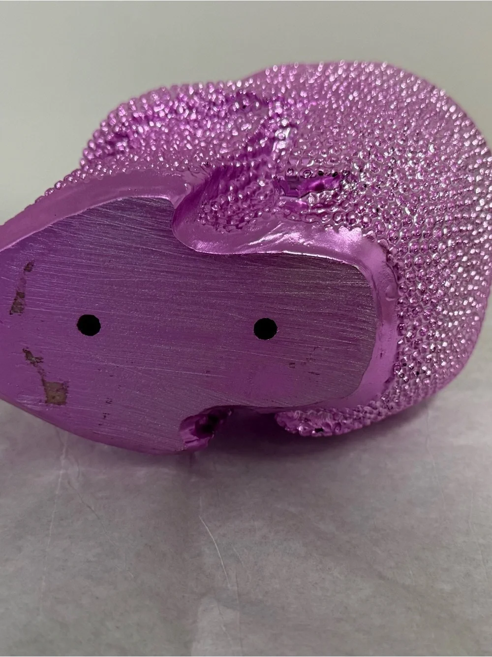 Pink Skull Makeup Brush Holder Raised Metallic Vanity Decor